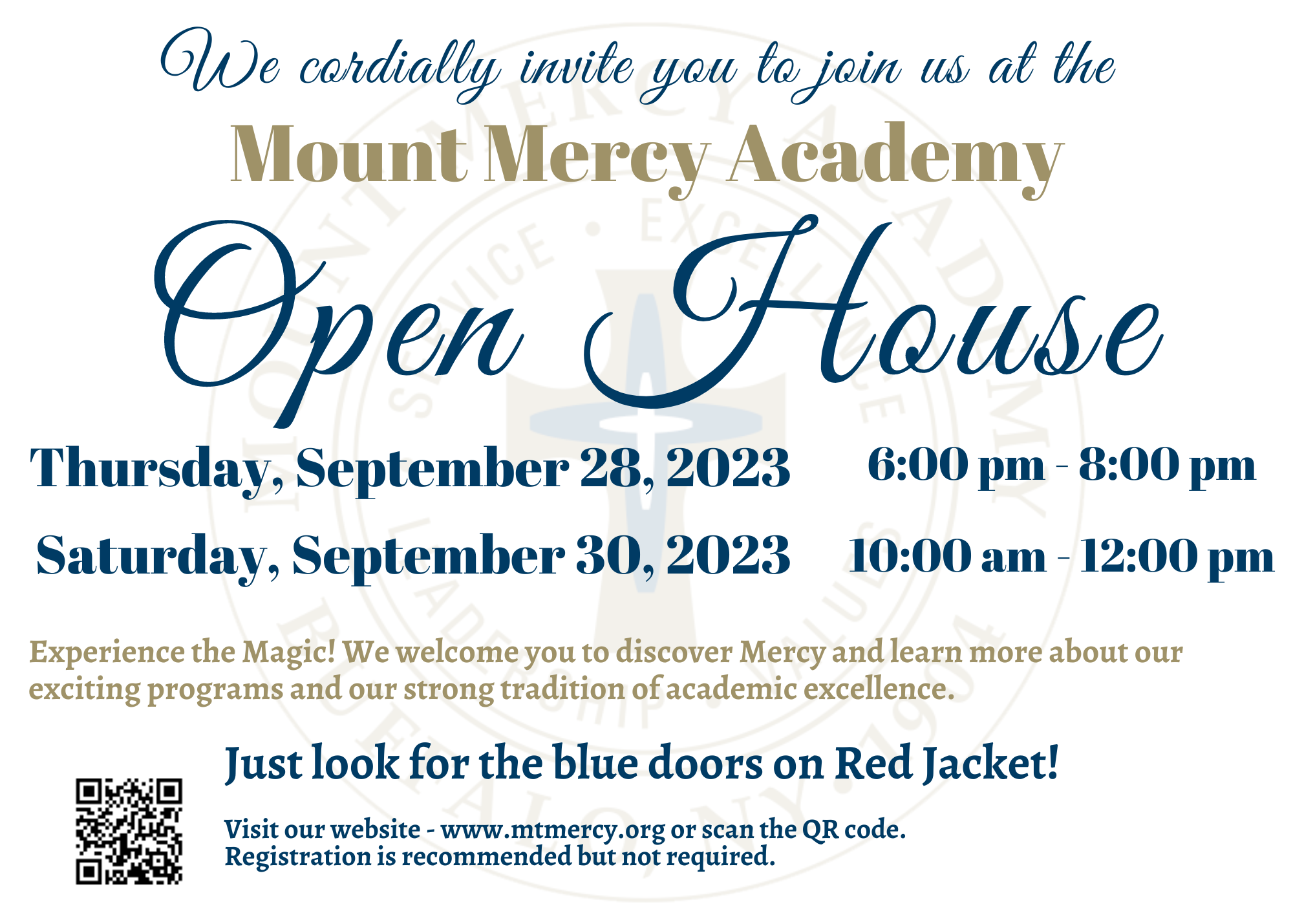 Mount Mercy Academy Open House 2023